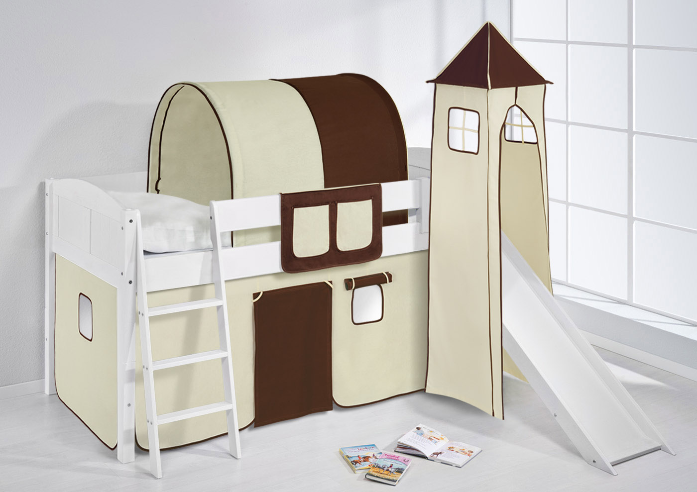 Childrens cabin bed midsleeper with tower slide 4106 by lilokids ... Zimmer streichen ideen