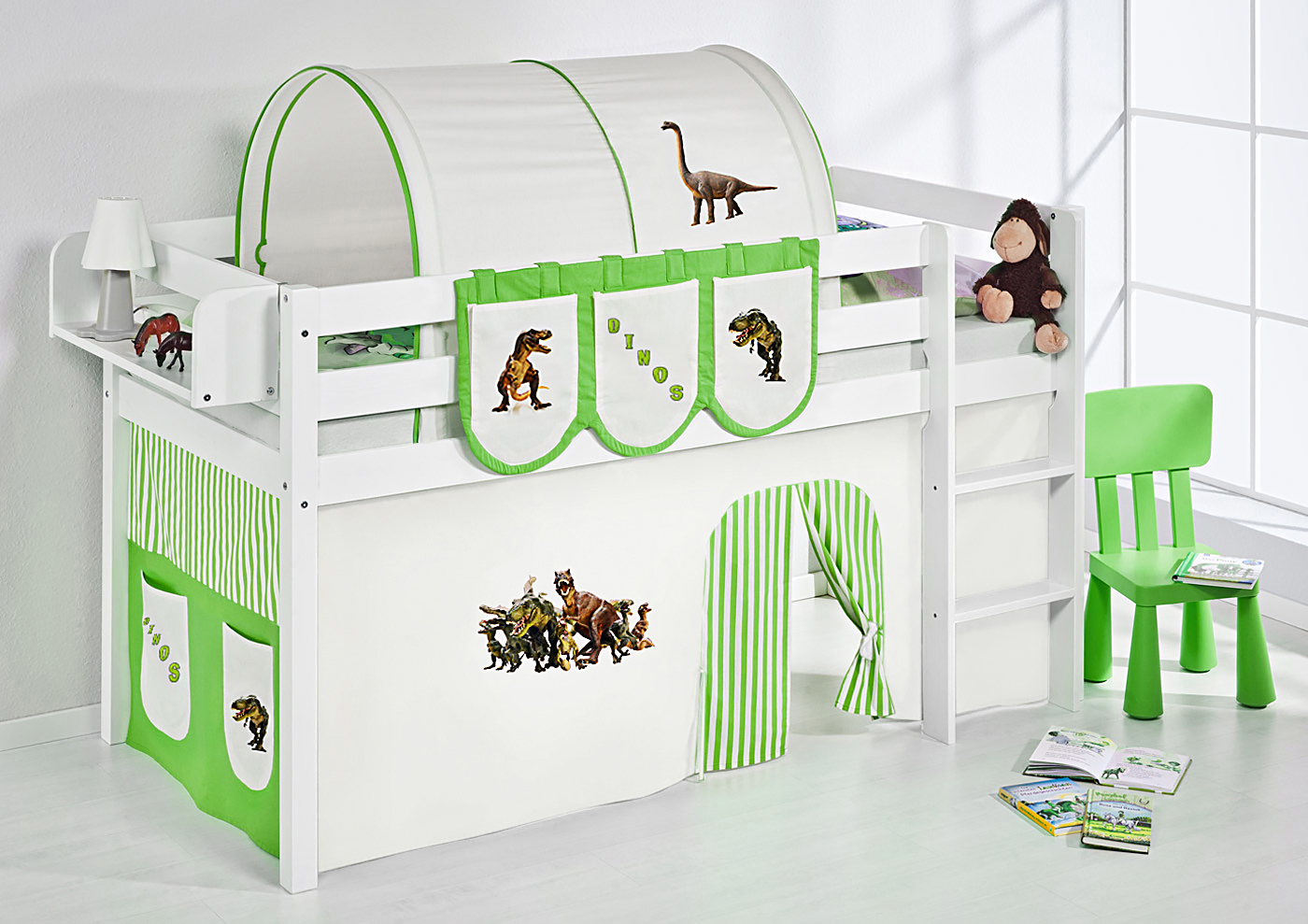 Spielbett Hochbett Kinderbett Kinder Bett JELLE + Vorhang nach Wahl | eBay