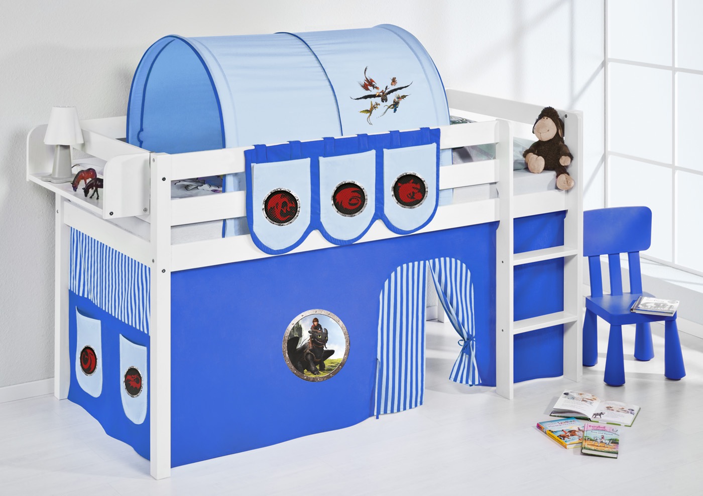 Spielbett hochbett kinderbett kinder bett jelle 190x90 cm ...