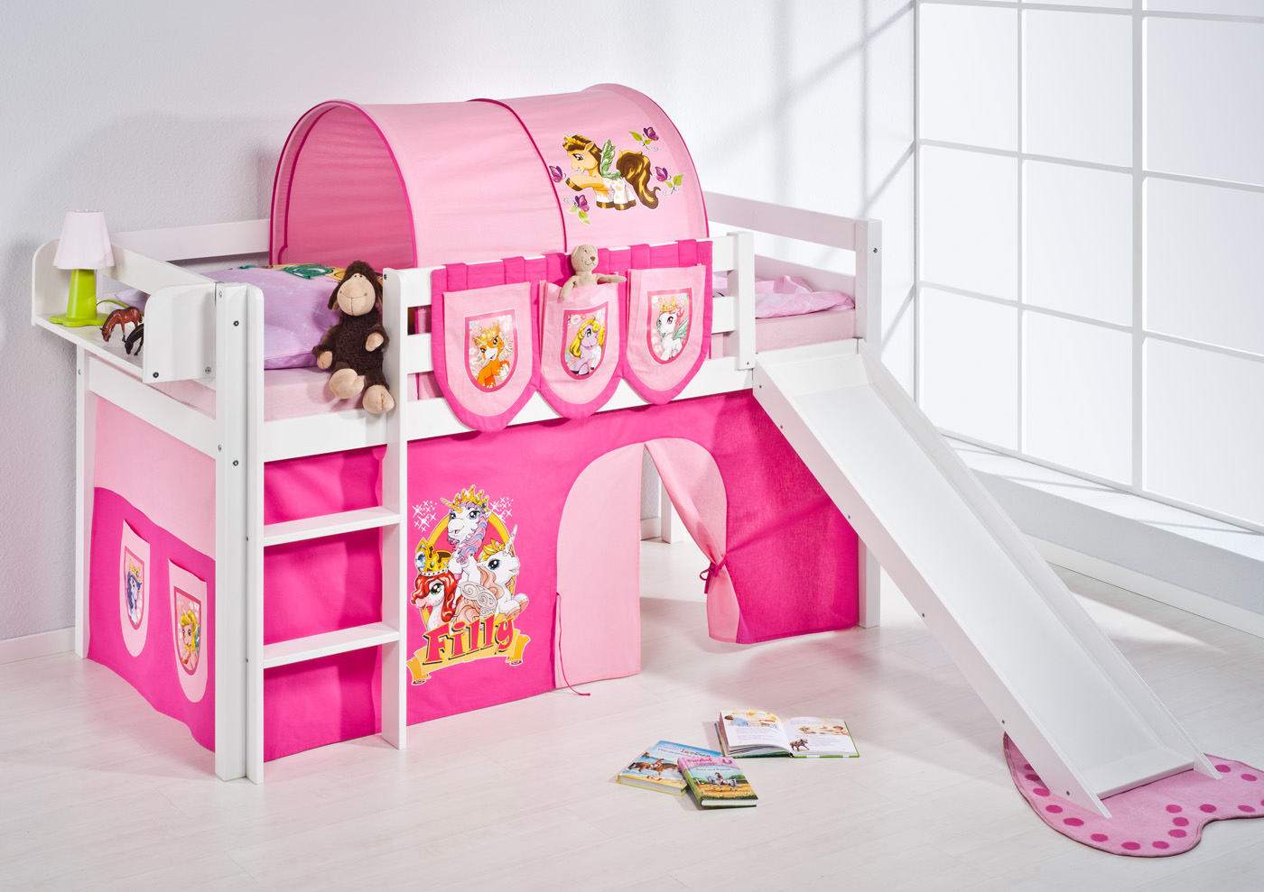 Spielbett Hochbett Kinderbett Jelle 190x90 Weiss Mit Rutsche Spielbett Hochbett Kinderbett Jelle 190x90 Weiss Mit Rutsche