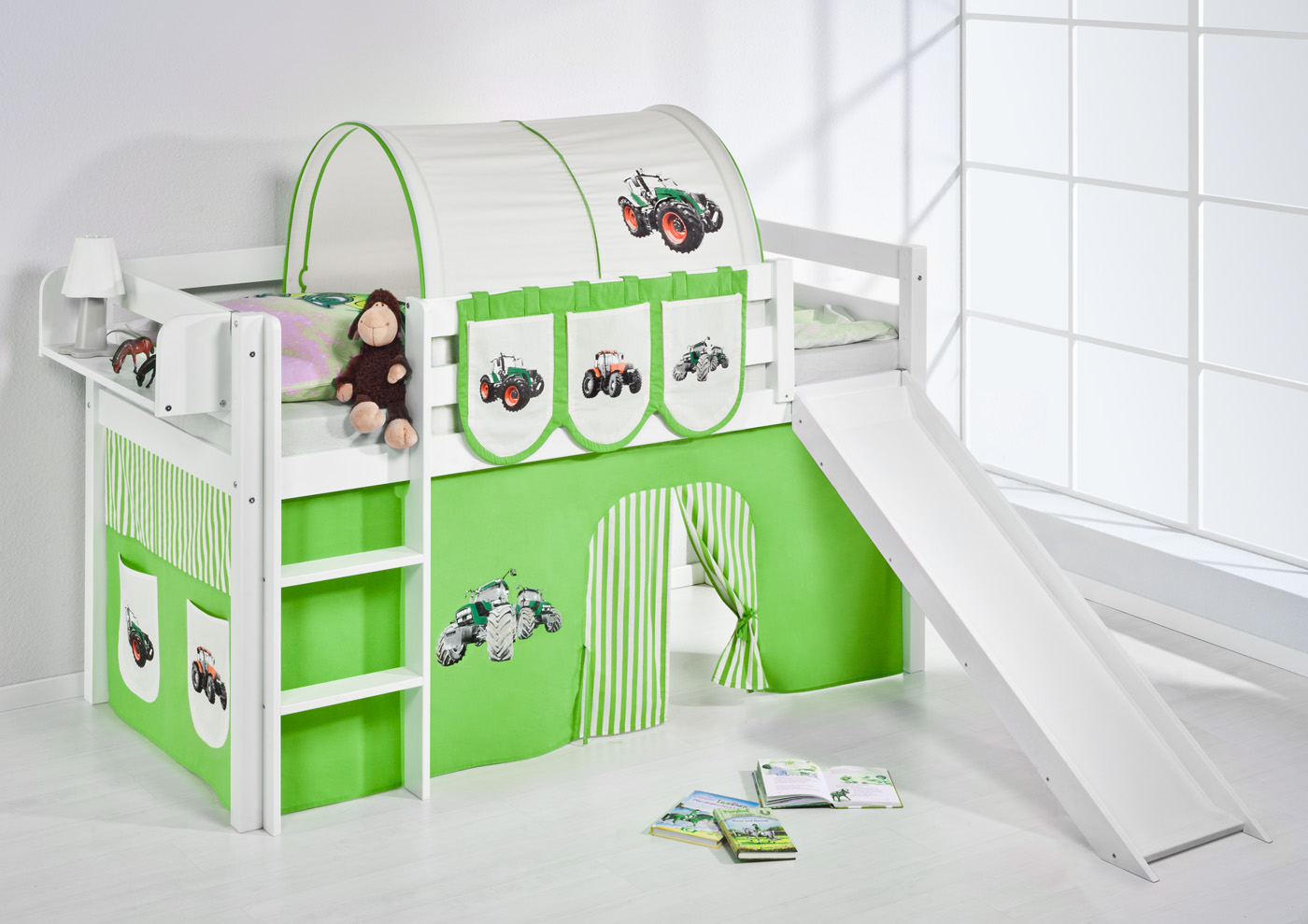 CABIN BED BUNK BED MIDSLEEPER HIGHSLEEPER JELLE + SLIDE + CURTAINS BY LILOKIDS eBay